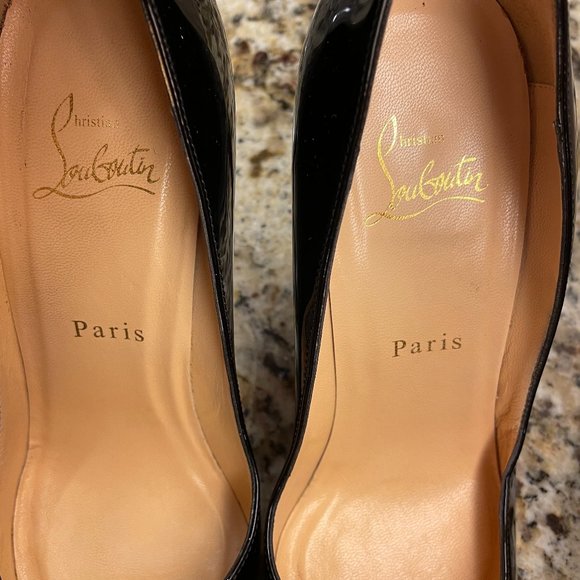 Christian Louboutin Glossy Black Heels with Red Soles - Picture 4 of 8